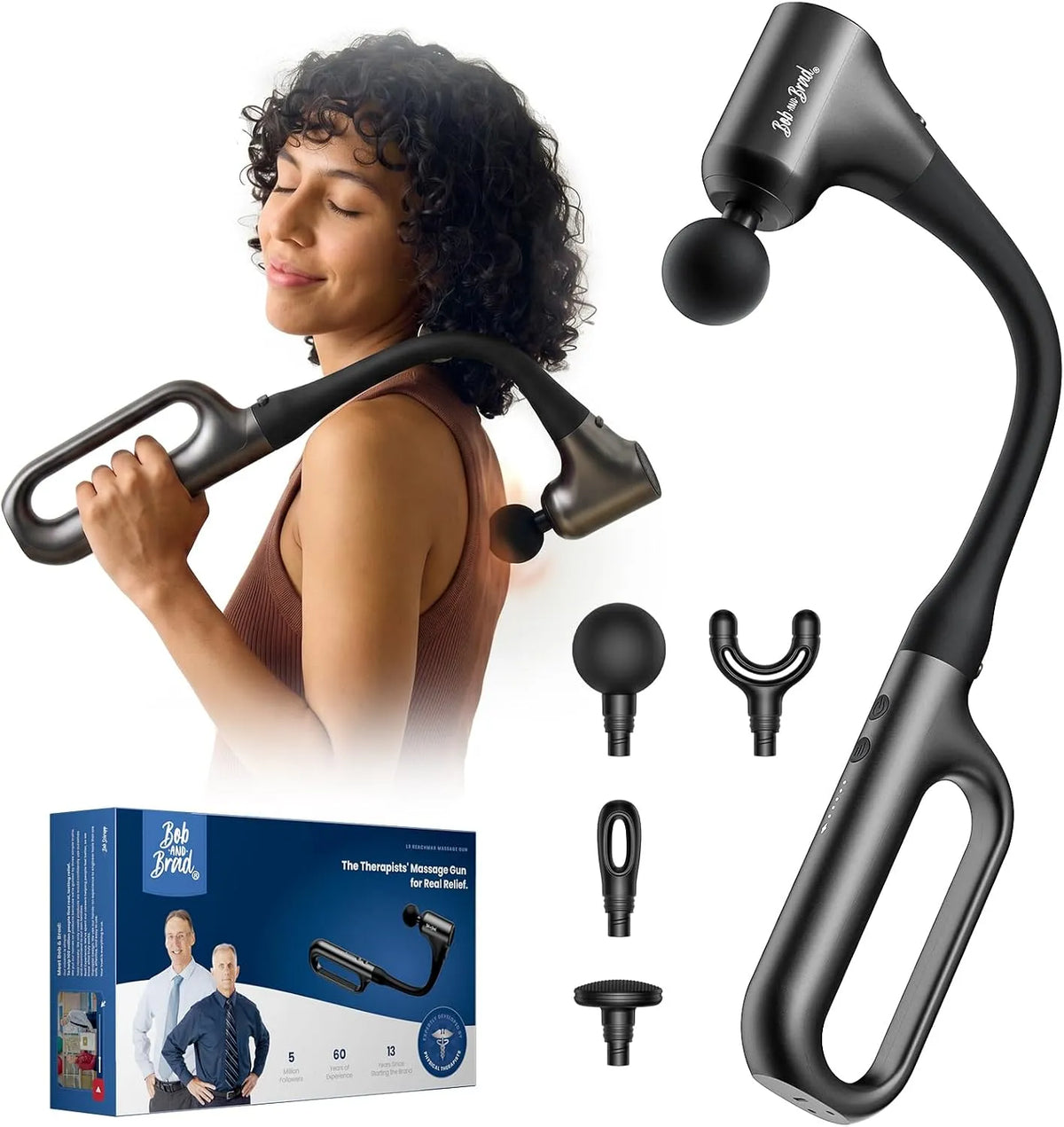 BRAD L9 pistolet de massage équipé de poignée d'extension amovible