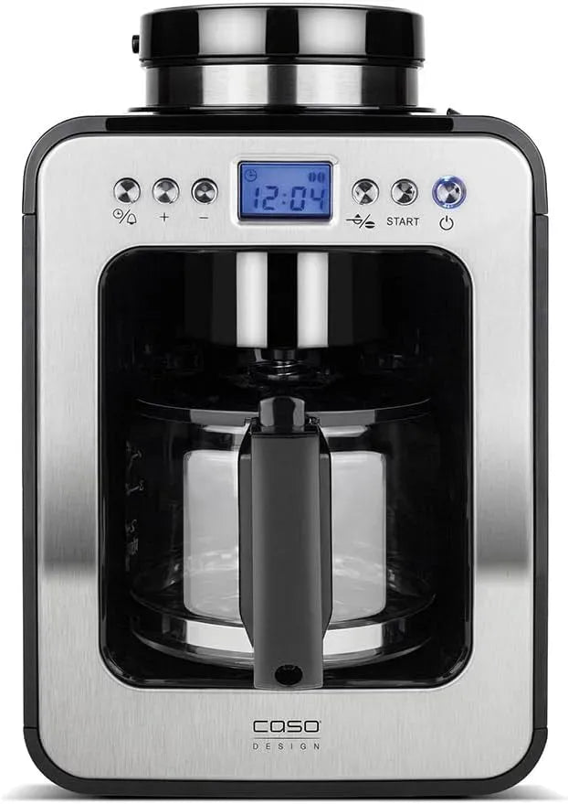 Caso Machine à caf, moulin, machine à café électrique, minuteur, maintien au chaud, écran LCD, amovible, pour le café prémoulu