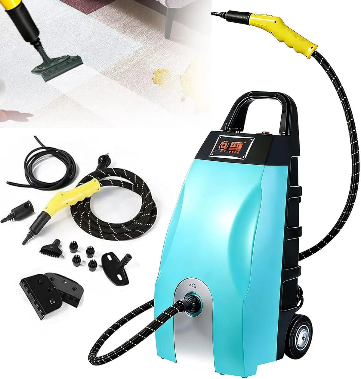 Nettoyeur vapeur, 3,5 L, 2500 W, grand réservoir, professionnel, usage sur sols, cuisine, voiture, vitres et canapé