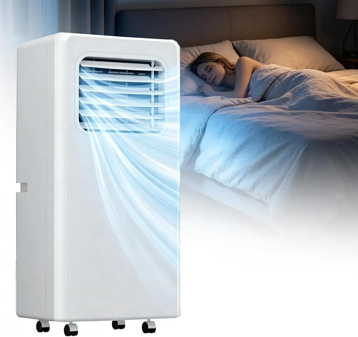 Climatiseur 24H 12000btu, minuteur, 3 vitesses, Pochette sans Évacuation avec Affichage LED, 3 Vitesses de Ventilation