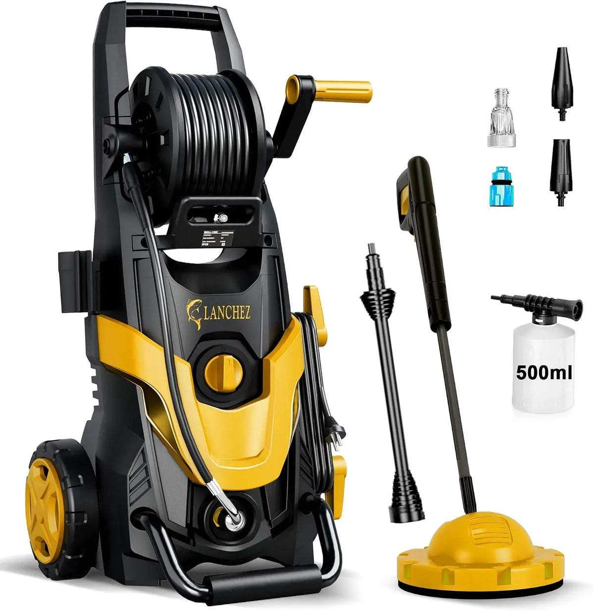 Canon Max.145 7-in-1 Nettoyeur haute pression, à Mousse 500ml, Rendement Jusqu'à 50 m²/h, Débit 420 l/h
