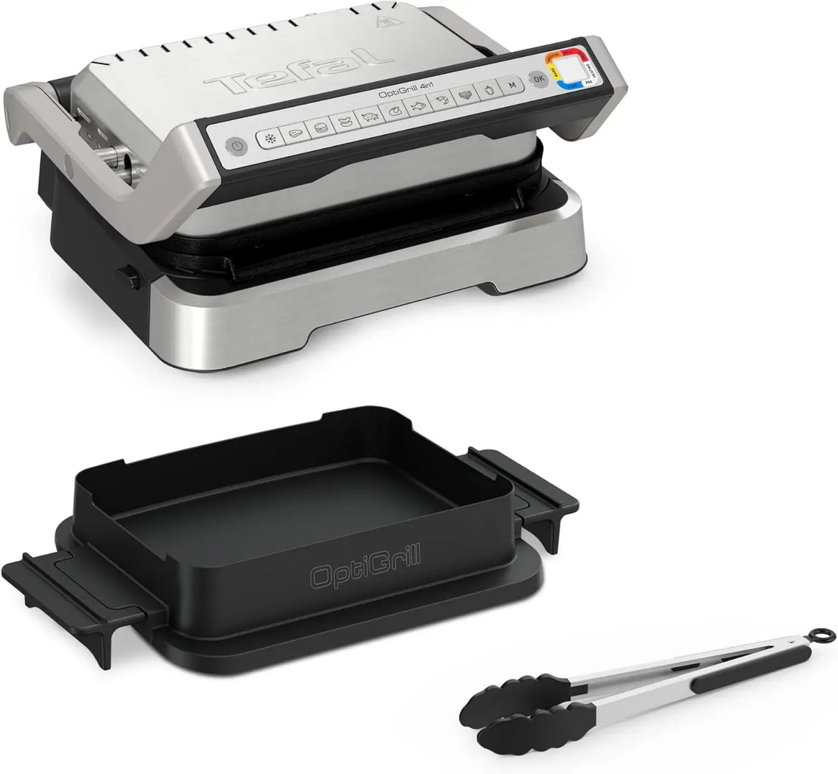 Tefal Four électrique, gril, Optigrill 4 en 1, Grill intelligent à technologie brevetée, Grill intelligent multifonctions, Barbecue, 4 personnes