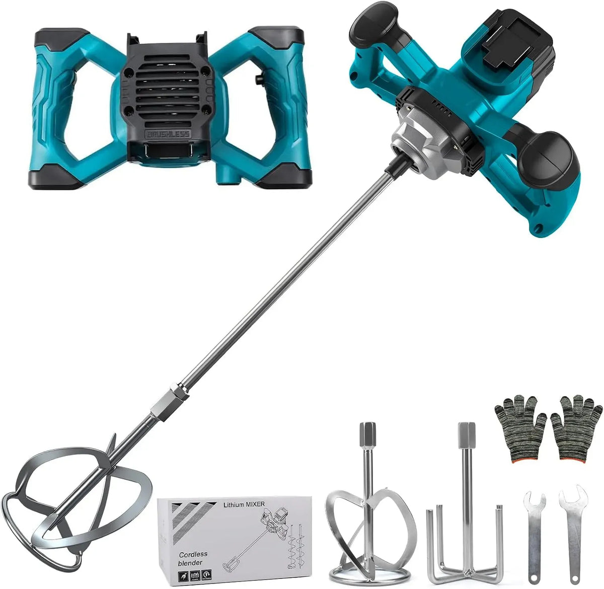 Makita Batterie, 3200 W, 6 vitesses, Malaxeur Mortier Compatible avec Batterie