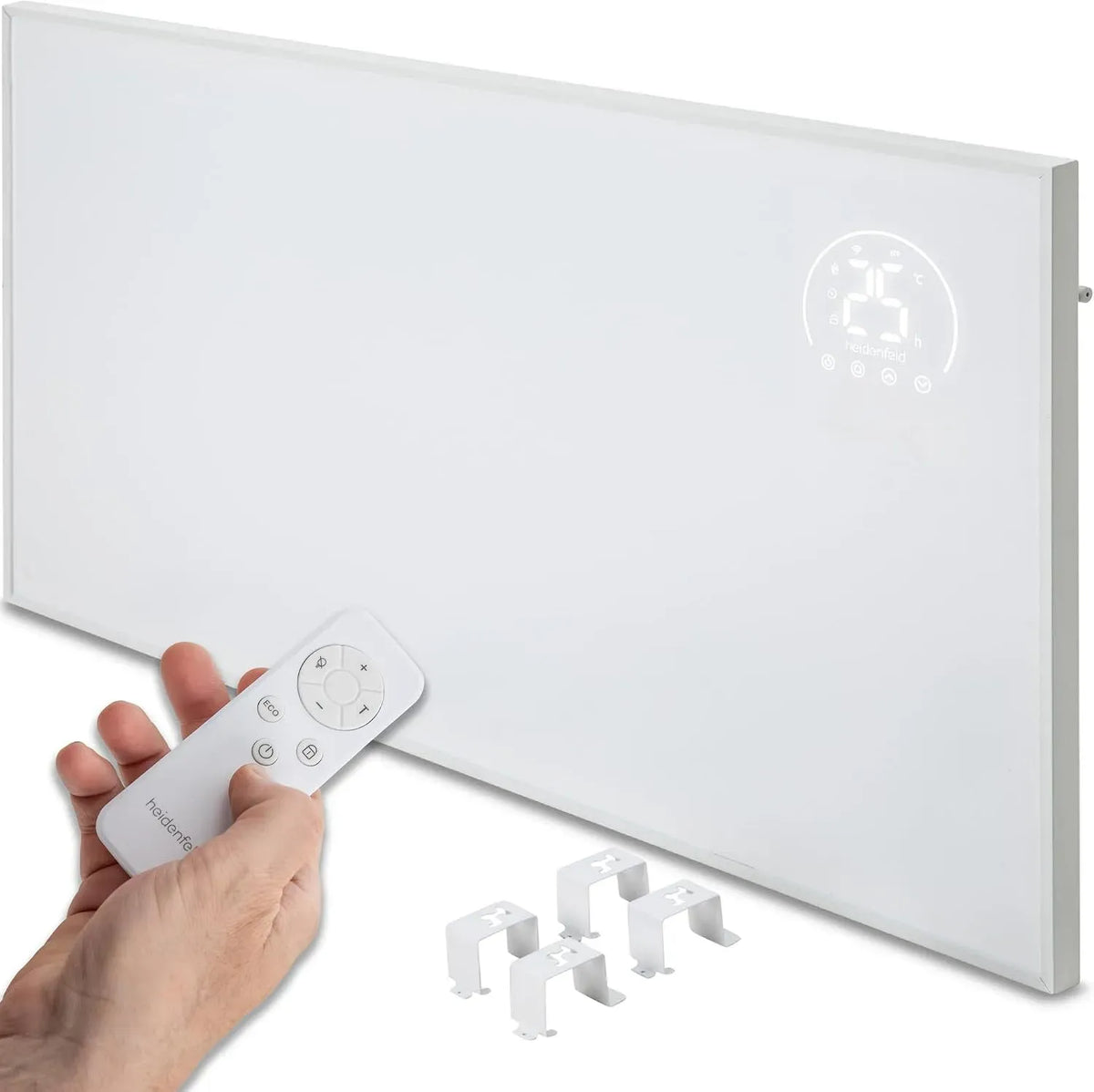Radiateur électrique, 800 W, Heidenfeld HF-HP140 3-en-1, tactile, Contrôle via App/Télécommande/Écran tactile, 800 Watt jusqu'à 20 m²
