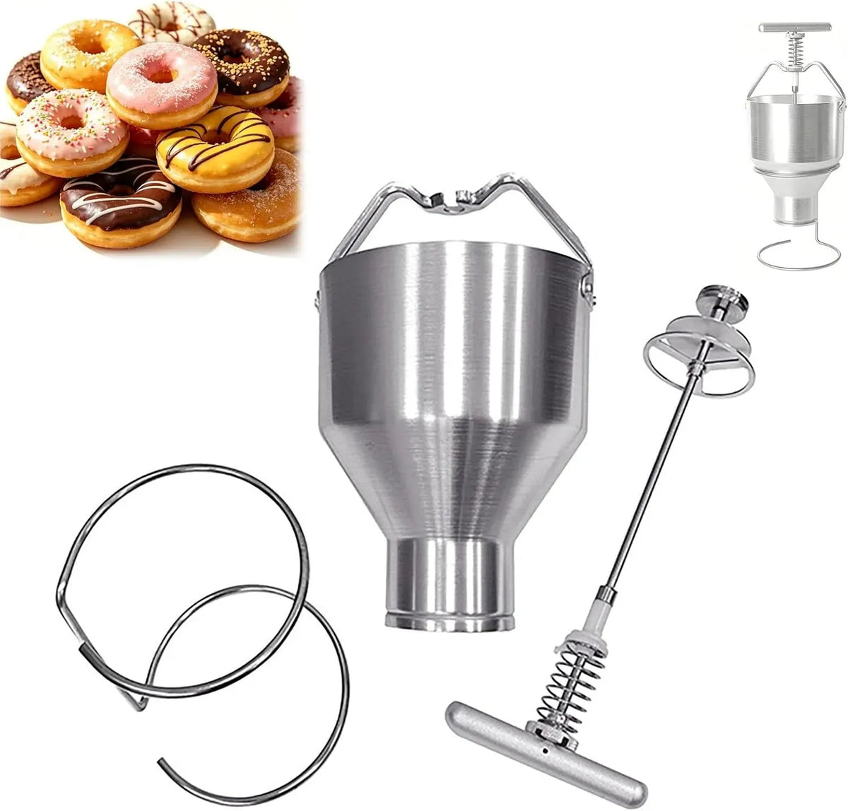 Machine à donuts, 3 L, machine à beignets, professionnel, restaurant, 300 pièces/heure pour café ou restaurant, 6 épaisseurs réglables