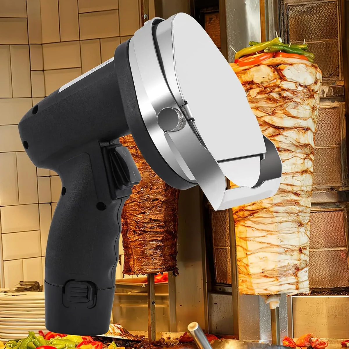 batterie, Couteau, couteau électrique à kebab, trancheuse alimentaire, pour couper le brochet