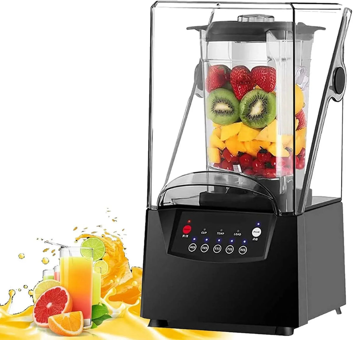Lave-vaisselle, 2 L, 2200 W, Blender, silencieux, Pro Silencieux 2200W Grande Capacité, Système 6 Lames Corrosion Zéro