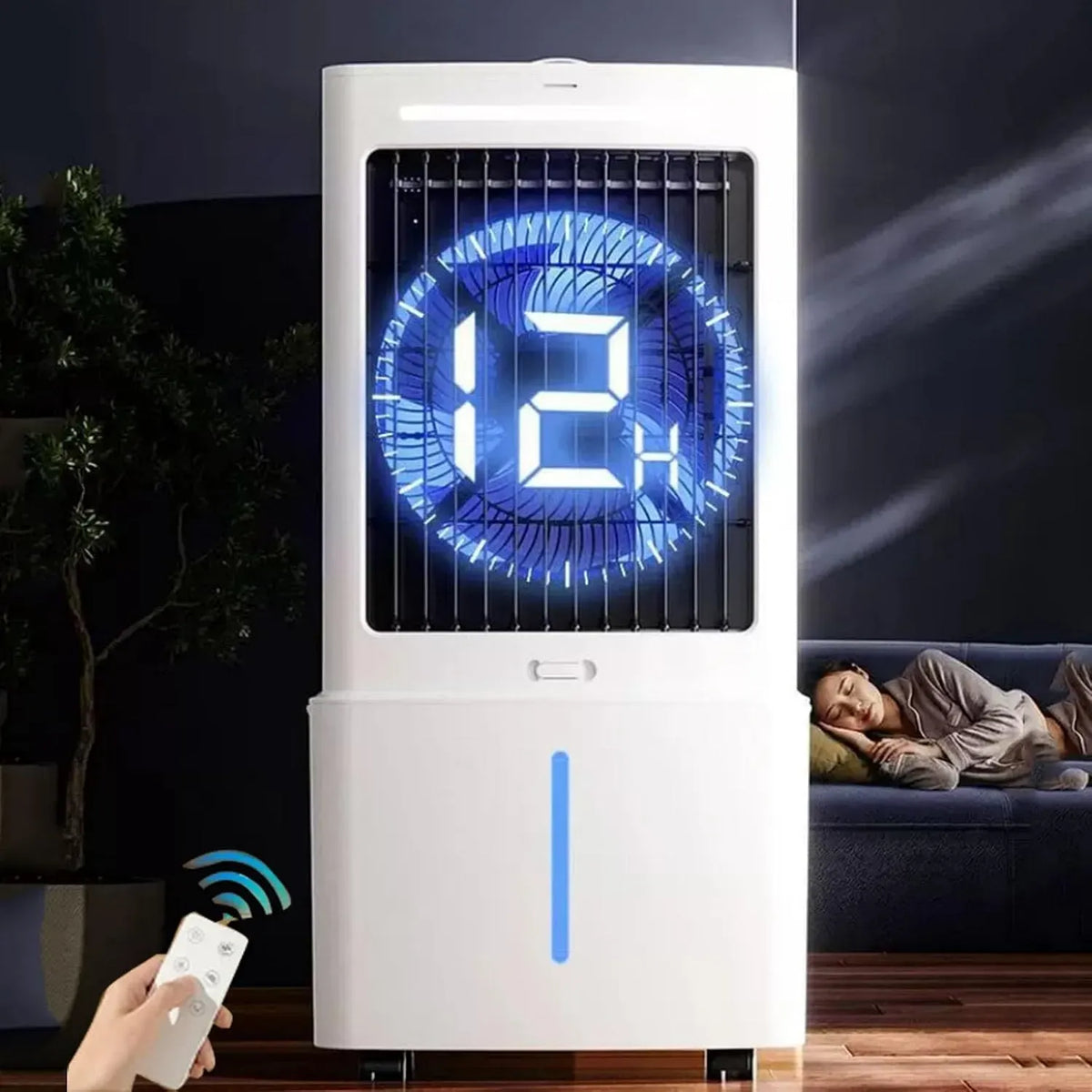 Climatiseur 1-12h, 25 L, portable, minuteur, 3 vitesses, oscillation, silencieux, camping, Oscillation de 60°