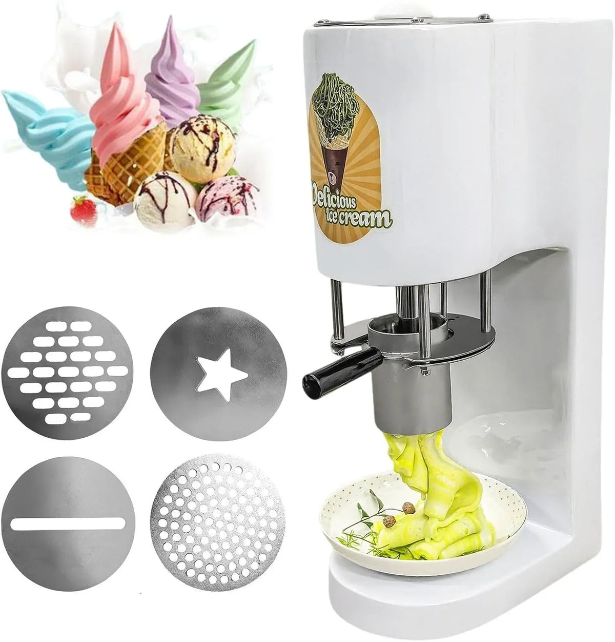 Machine à Glace, 0,42 L, 80 W, pâtisserie, professionnel, acier inoxydable, blanc, pour Les Pâtisseries White