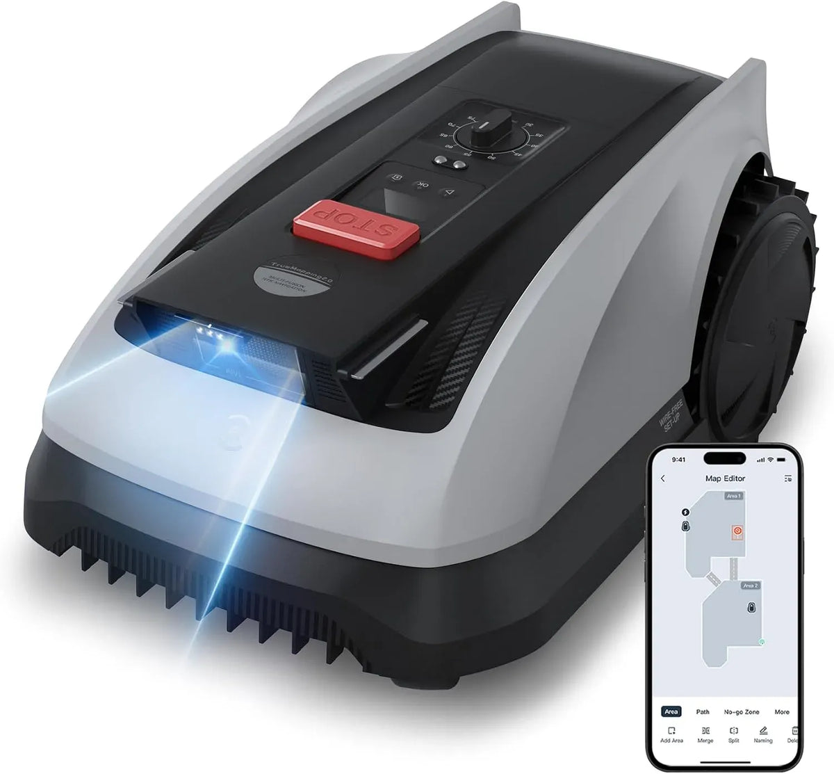 O600 Robot, 600 m, sans fil, ECOVACS, App, Goat RTK Robot Tondeuse sans Fil,600 m²