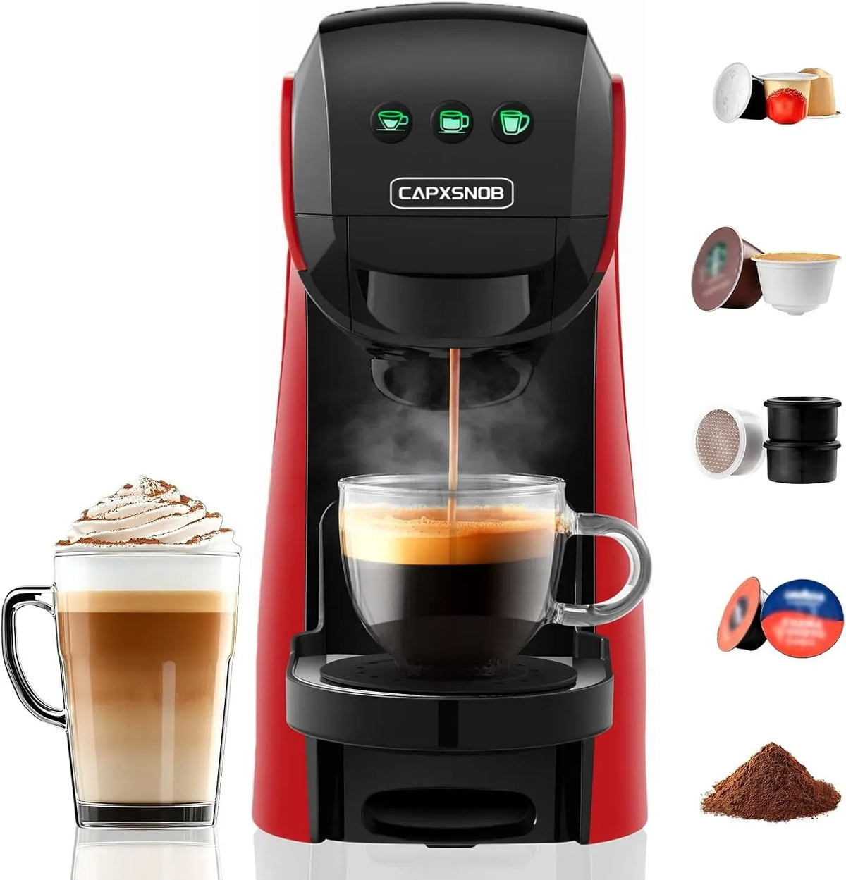 Nespresso Warriors1 5en1 Machine à Caf, machine à café électrique, 0,8 L, 20 bar, 2 zones de température, pour Nespresso