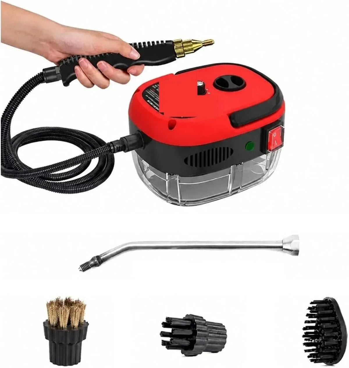 Hotte aspirante, hotte de cuisine, portable, vapeur, rouge, Nettoyeur de vadrouille à vapeur, Nettoyeur à vapeur multifonctionnel Portable