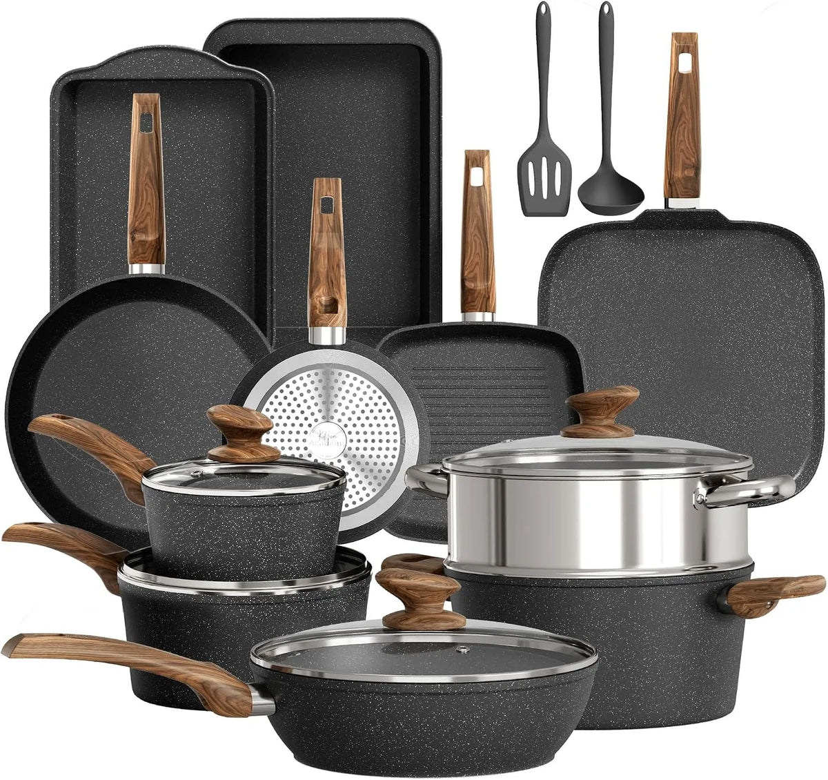 Ustensile de cuisson, DishDelight 17pcs, revêtement antiadhésif