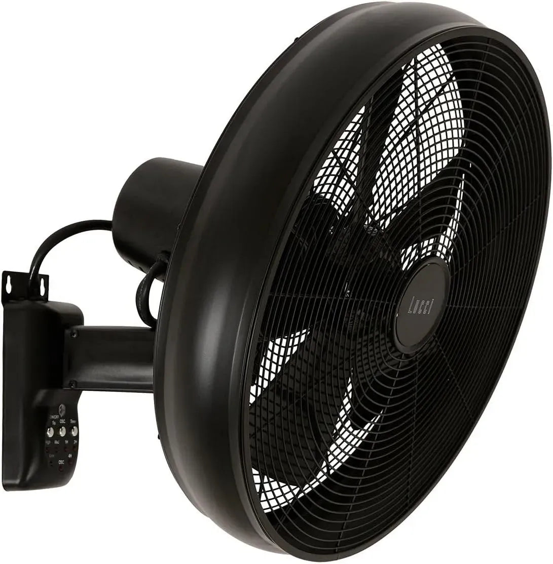Ventilateur 213124EU, 50 W, ventilateur pour circulation d'air, Lucci AIR Ventilateur Mural BK Puissance: 50 W