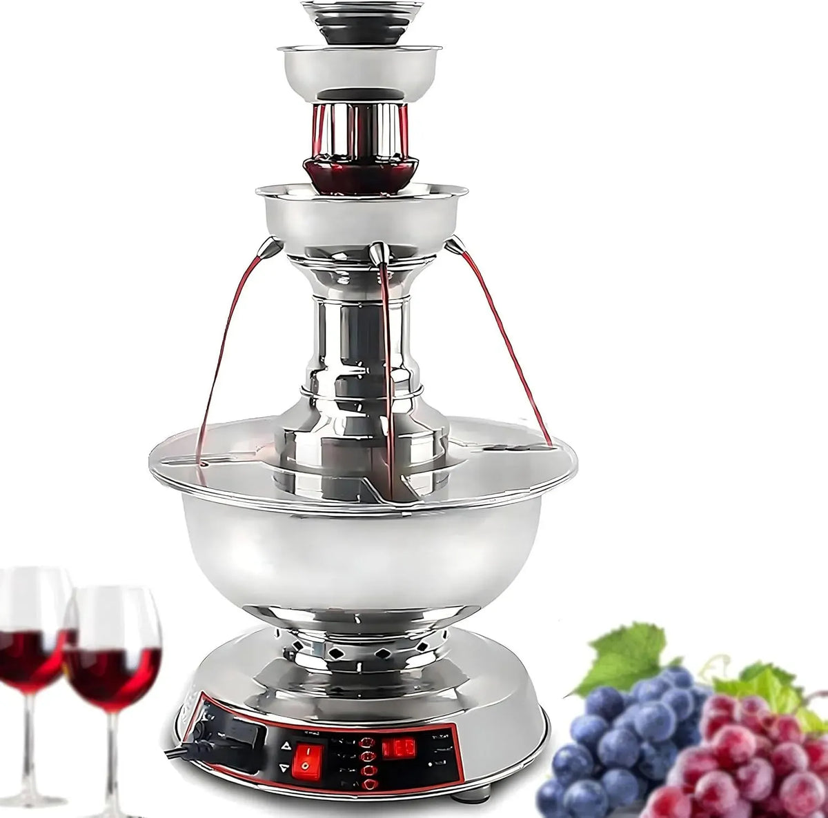 Machine à Vin, Distributeur, fontaine distributrice de boissons, 3 niveaux, acier inoxydable, rouge, pour Mariage