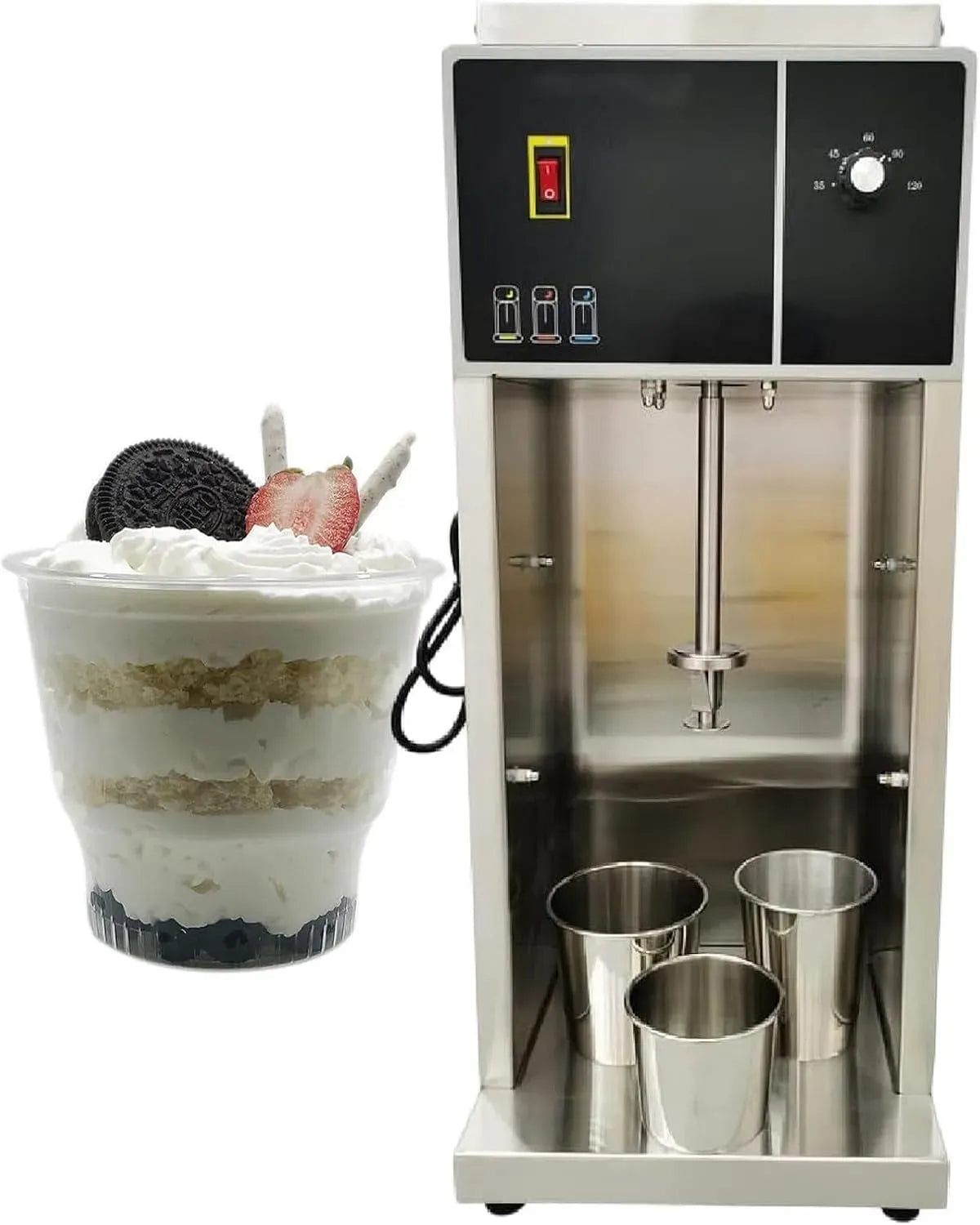 pour de délicieux yaourts et Glaces, Mélangeur à Boissons fraîches en Acier Inoxydable avec tête de mélange en Plastique, Sorbetière Professionnelle