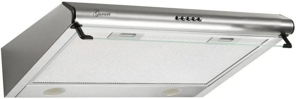 Hotte aspirante, 60 cm, 250 m3/h, hotte de cuisine, encastrable, acier inoxydable, verre et LED