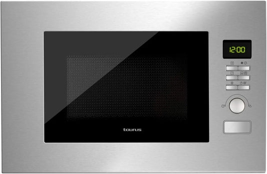 Taurus Micro-ondes, 20 L, 700 W, encastrable, gril, acier inoxydable, four micro-ondes, Technologie SmartHeat, 6 Niveaux de Puissance, Mode ECO