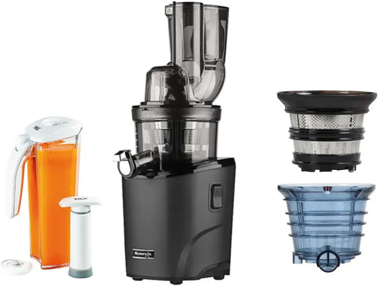 Extracteur de jus REVO830, noir, presse-agrumes et extracteur, Extracteur de jus + kit sorbet & smoothie + kit de conservation de jus sous vide