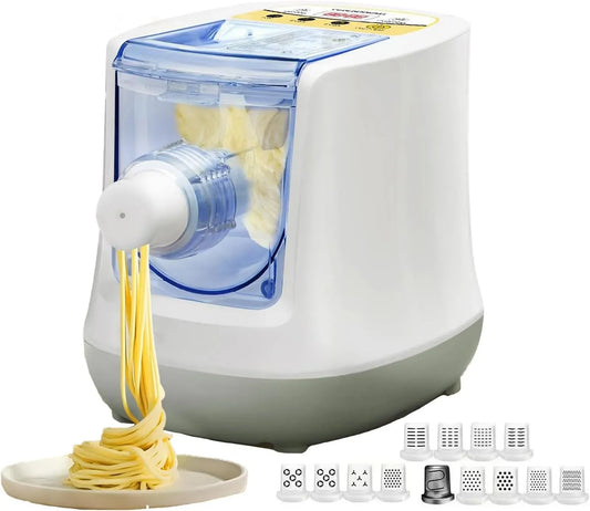 Machine à pâtes, 260 W, machine à nouilles, appareil pour pâtes fraîches, Machine à pâtes électrique avec 13 Formes de pâtes