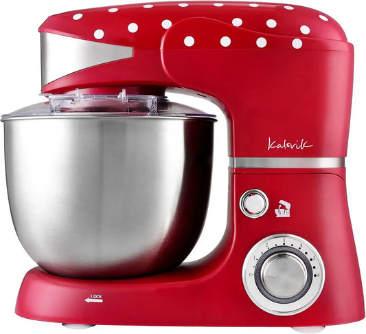 Accessoire pour appareil M 3014, 5 L, 000 W, acier inoxydable, blanc, Tea Kalorik Robot Pâtissier avec Bol Inox 5 litres, 6 vitesses, TKG