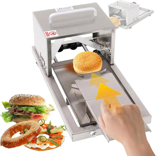 facile à utiliser, Trancheuse à bagel, pour parfait pour les bagels et les petits pains dans les cuisines commerciales, coupe chignon hamburger manuel