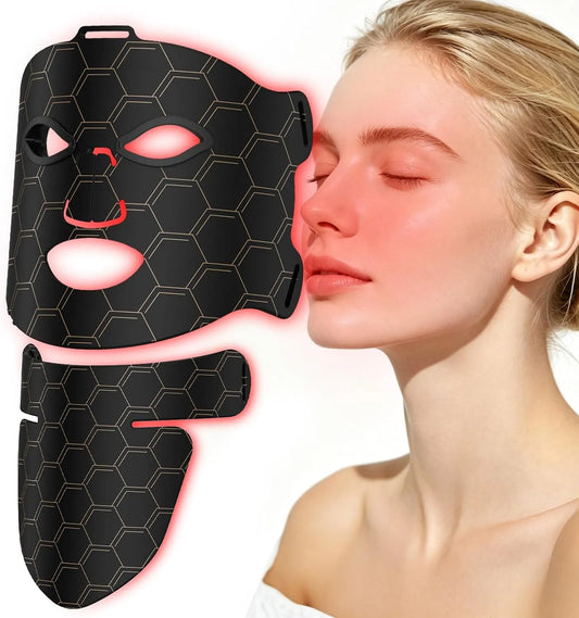 Masque LED Visage Cou 7 Couleurs 5 Luminosité Minuterie