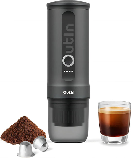 Radiateur électrique, portable, USB, camping, gris, pour café moulu et capsules NS, Space Grey, compacte pour voyage