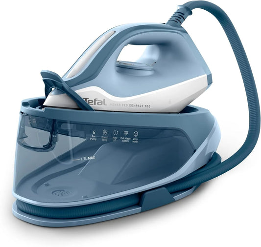Tefal SV6210E0 anti-calcaire, légère et compacte, Power Pro Compact 200 Centrale Vapeur, 2400 W, vapeur variable 120 g/min, semelle en céramique