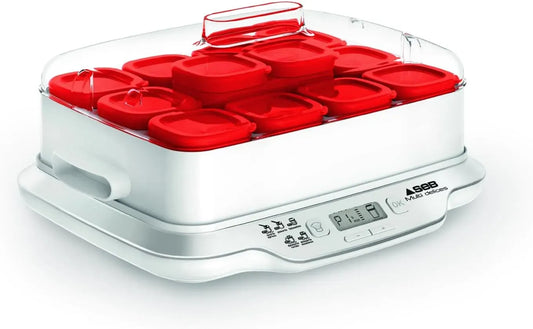 Yaourtière, SEB, 12 pots en verre 140 ml, Programme express 4h, 5 modes automatiques, Multi Délices Express, Système d'égouttage breveté pour fromages