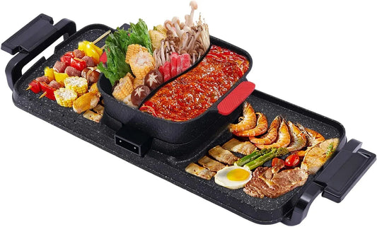 Barbecue, Fondue, 2200 W, 220 V, Appareil, Appareil Fondue Chinoise Hot Pot Electrique BBQ