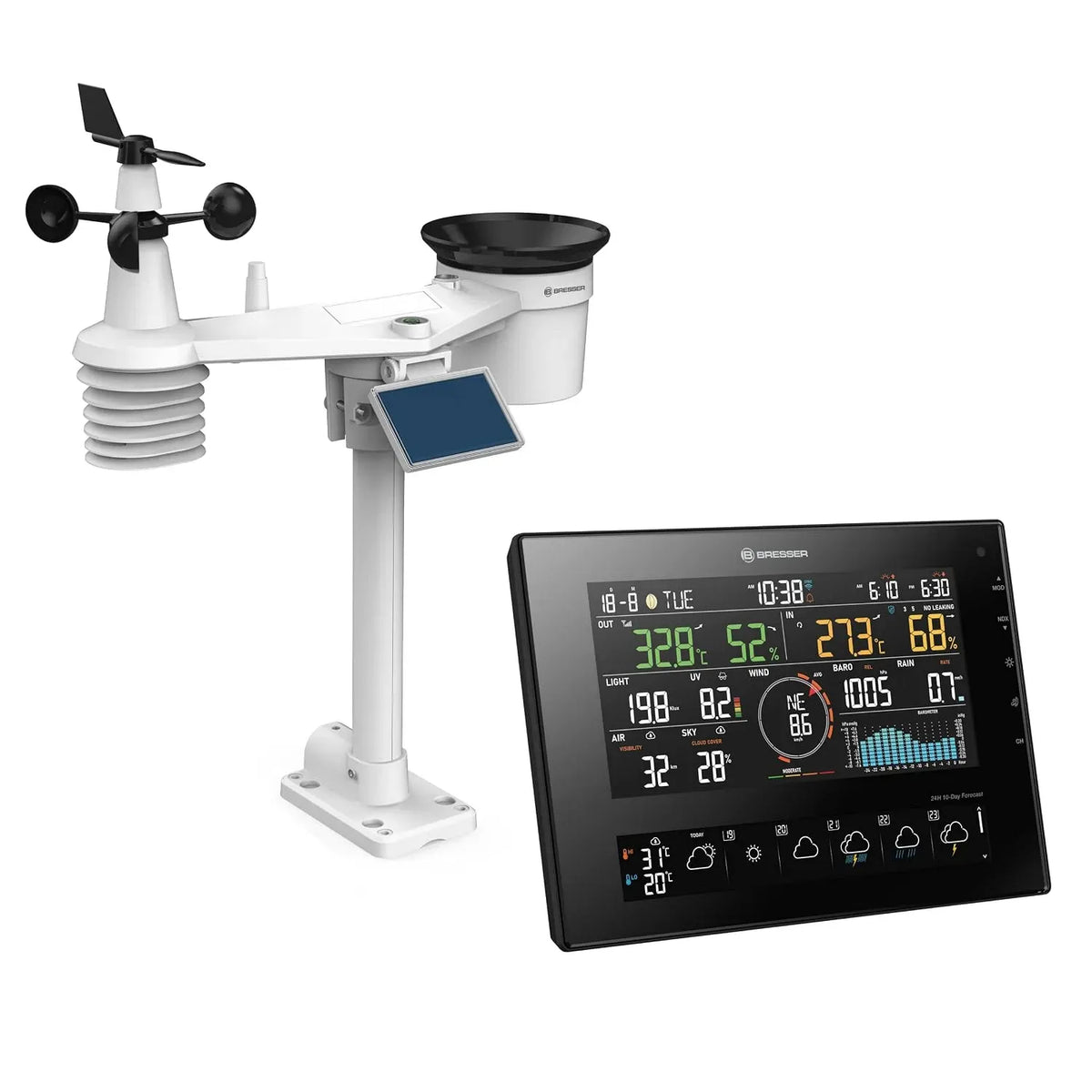 7-en-1 4CAST Bresser Station, capteur, station météo sans fil, Wi-Fi, application, professionnel