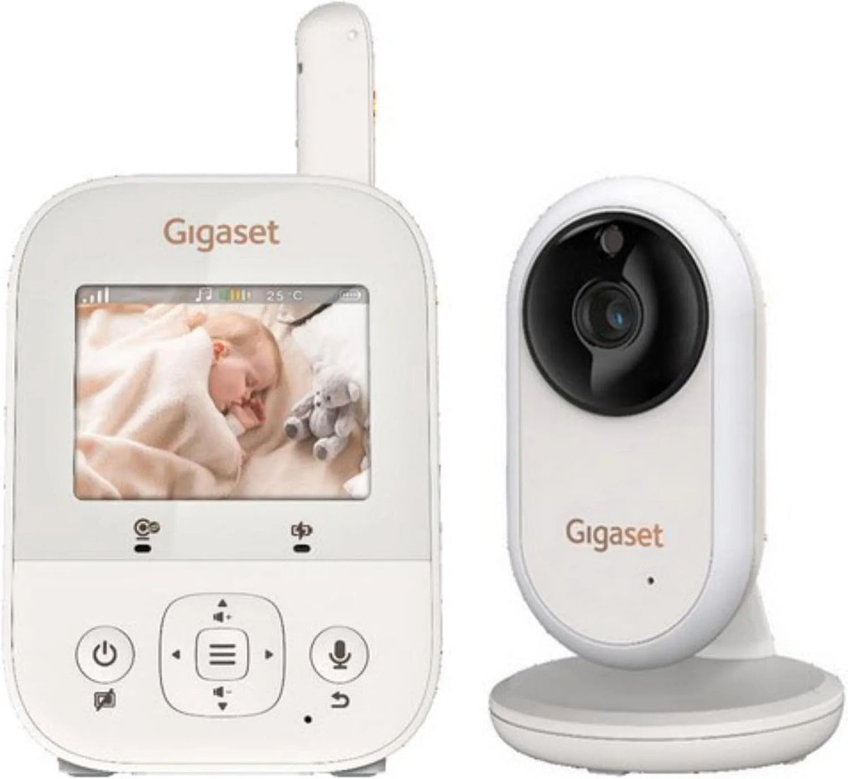 Babyphone, batterie, Capteur, moniteur vidéo pour bébé, écran LCD, 2 zones de température, blanc