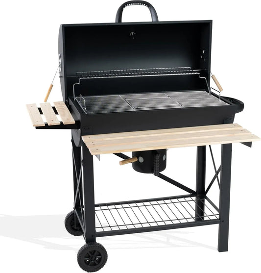 Barbecue, barbecue au charbon, 71x38 cm, extérieur, gril, bois