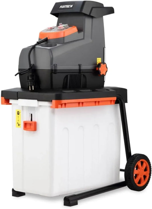 FX-EGH2800B IPX4 Marche Avant/arrière, système de Coupe à Rouleaux Silencieux, Broyeur de végétaux électrique FX-EGH2800B, 2800 W, Bac 60 L