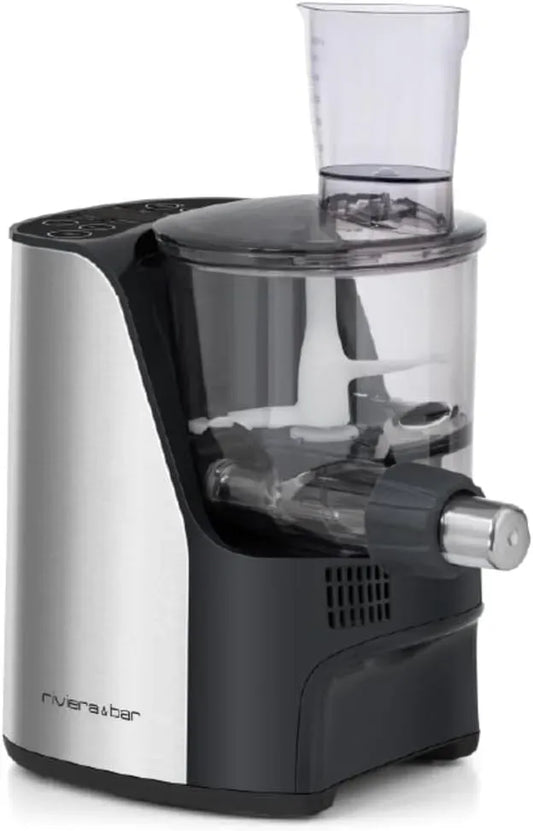 Machine à pâtes, 4 programmes, machine à nouilles, acier inoxydable, noir, Vis Inox, Noir/Inox