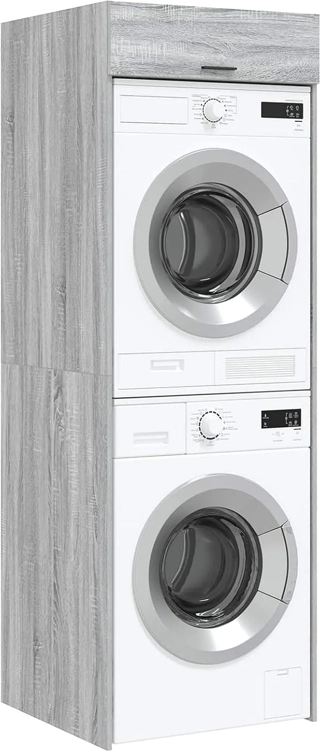 Lave-linge, 67,5x68x200 cm, gris, machine à laver le linge, Tomostar Armoire pour Machine à Laver et Sèche-Linge