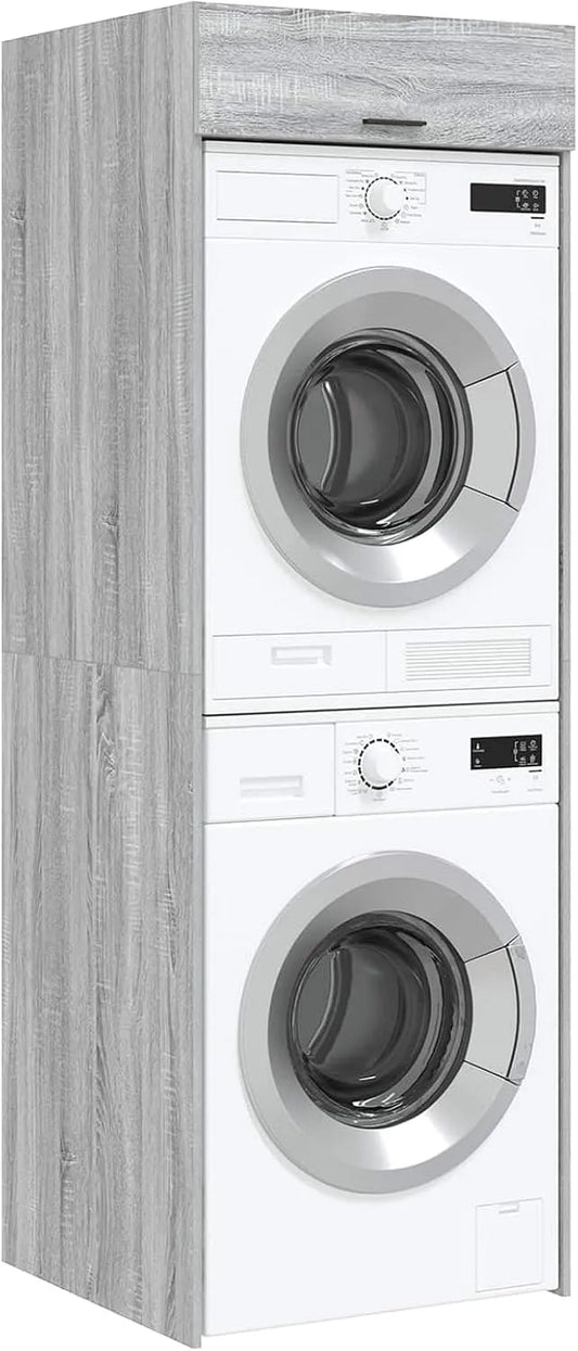 Lave-linge, 67,5x68x200 cm, gris, machine à laver le linge, Tomostar Armoire pour Machine à Laver et Sèche-Linge