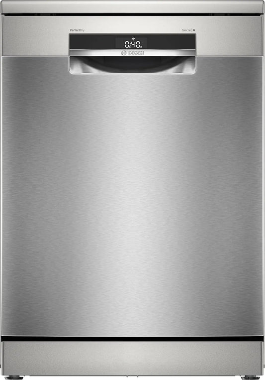 Bosch SMS6ZCI11F Lave-vaisselle, 60 cm, Extra Clean Zone: 3 jets pour nettoyage intensif, Acier brossé anti-traces, Série 6, Séchage Zeolith: sèche