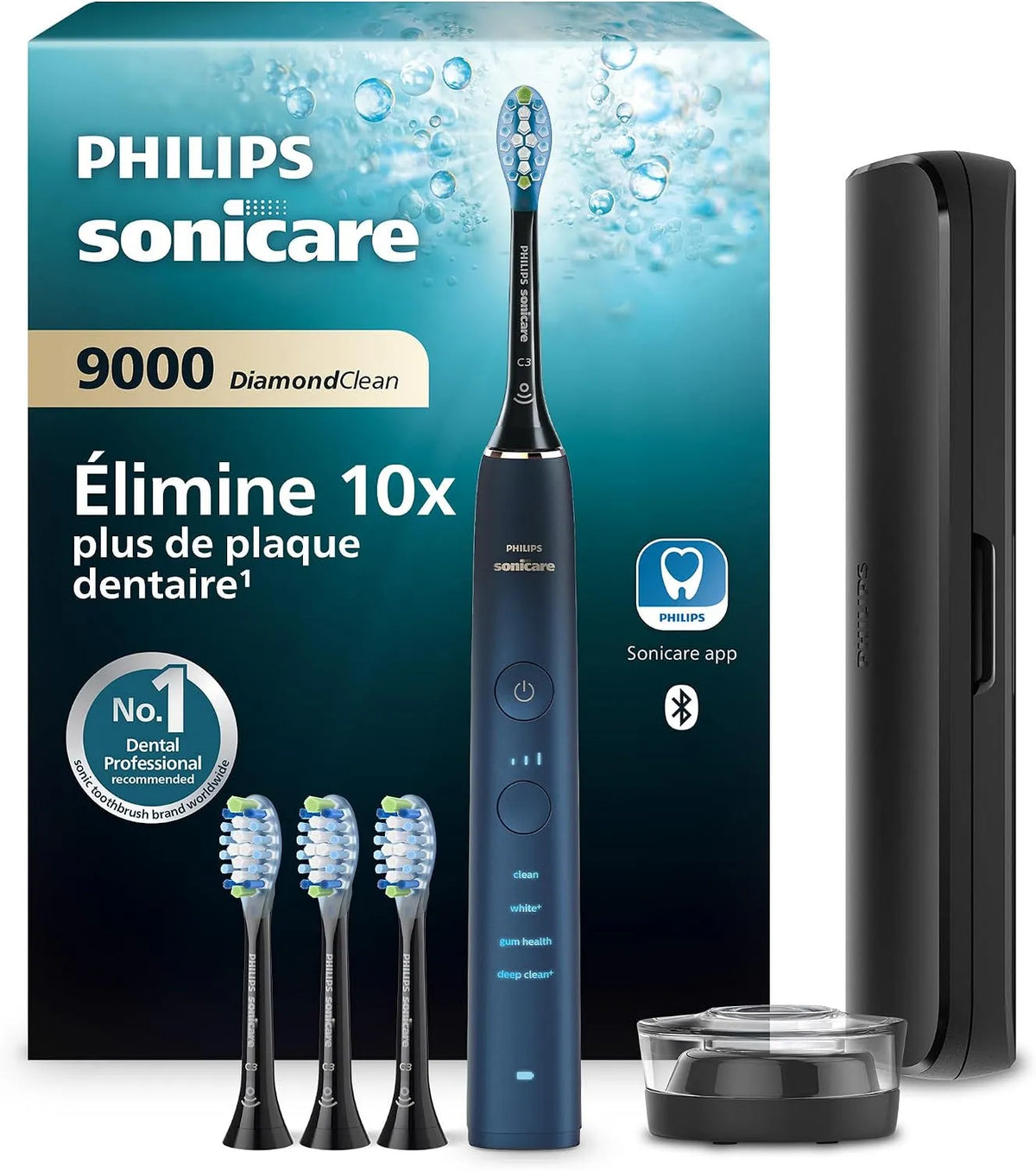 Philips HX9911/89 Capteur, Brosse, brosse à dents rechargeable, application, dalle IPS, bleu