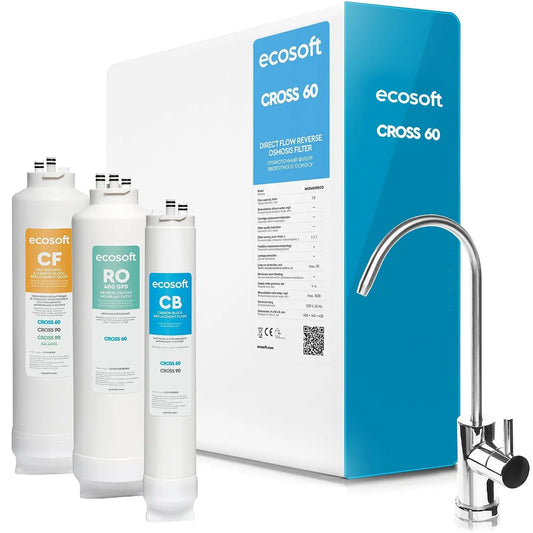 CROSS 60 Filtre, 1 L, tactile, cartouches, Ecosoft Filtre à osmose inverse compact