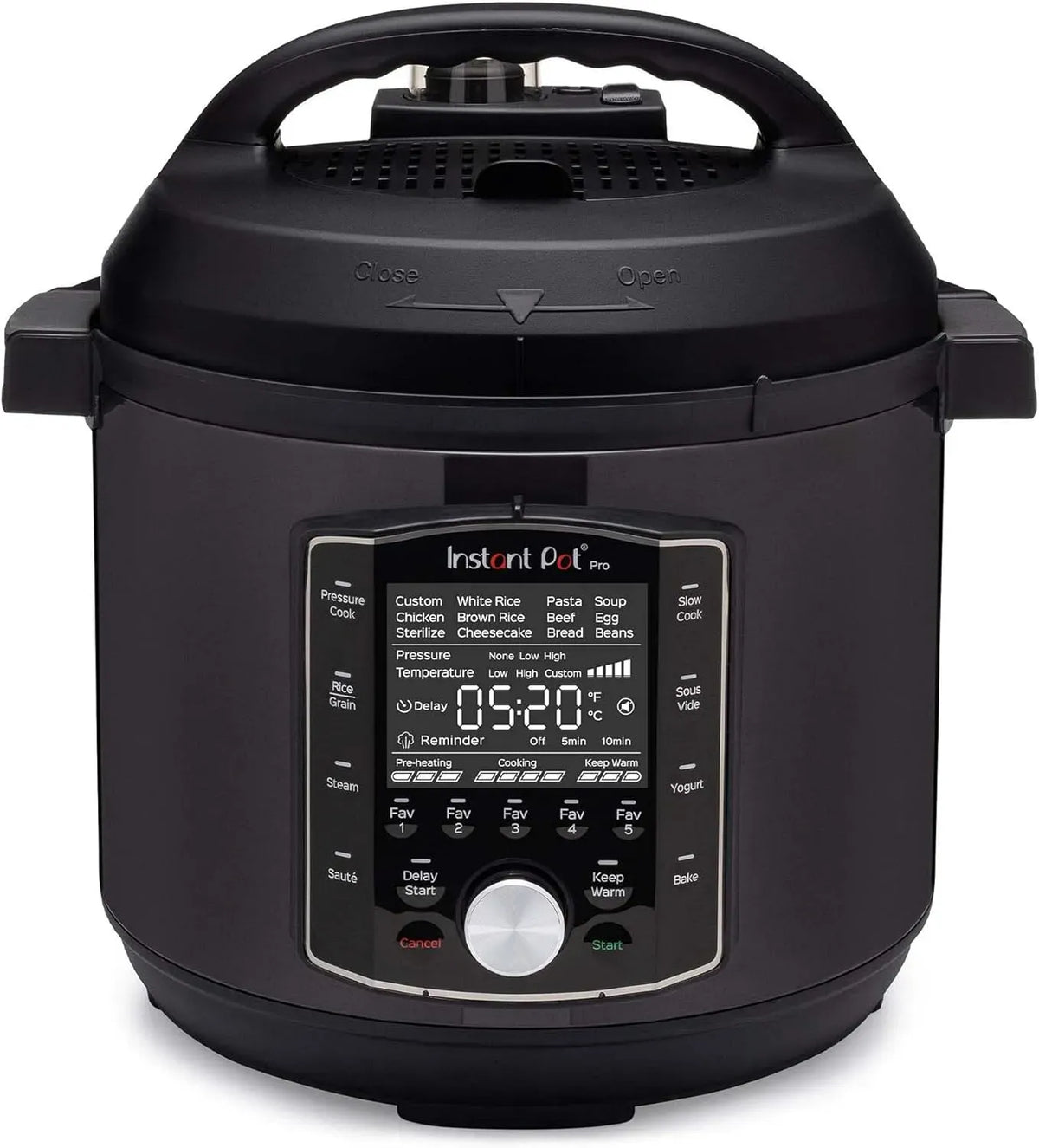 10-en-1 Autocuiseur, appareil électrique de stérilisation, cuiseur à riz électrique, 5,7 L, 1200 W, vapeur, acier inoxydable, noir
