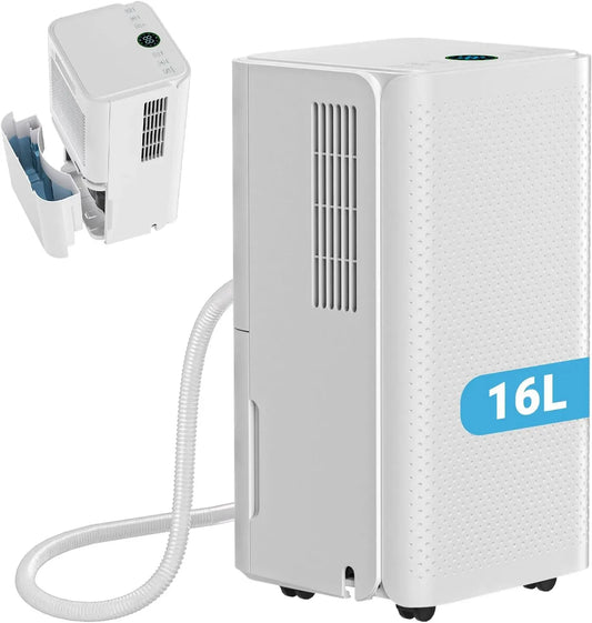 Déshumidificateur, 38 dB, Déshumidifiers 16L/24h, silencieux, 30㎡