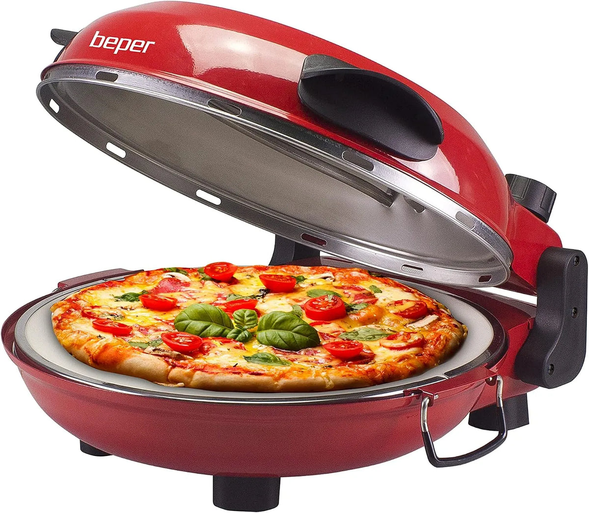 Four électrique à pizza, BEPER P101CUD300, minuteur, amovible, BEPER P101CUD300 Four à Pizza avec Plaque Réfractaire Amovible - Four à Pizza