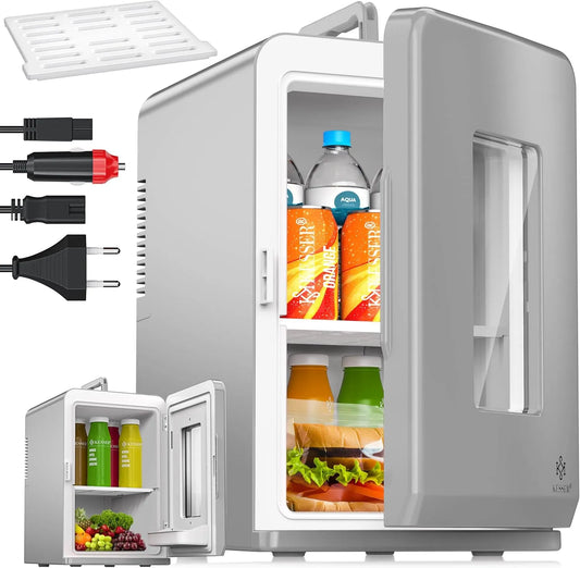 Glacière électrique V, 12, 15 L, 240 V, mini frigo portable, transportable, KESSER® Mini réfrigérateur 2 en 1, Prise électrique et Allume-cigares