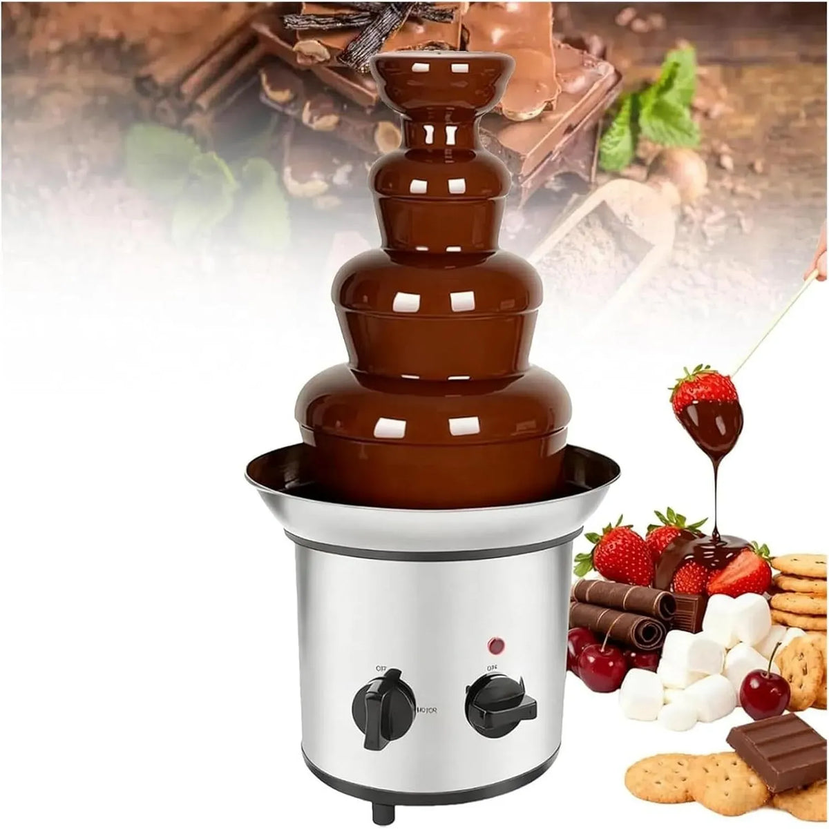 température réglable, base de pot de fusion chaude, Fontaine à chocolat à 4 niveaux, rapide, pratique et facile à utiliser for un bar de fête