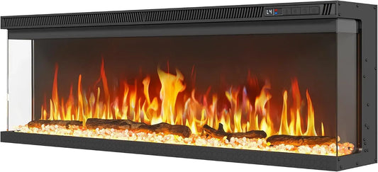 Radiateur électrique, 40 pouces, 900 W, 1800 W, YITAHOME 3-en-1 900W/1800W, tactile, effet 3D, 12 Couleurs de Flammes, Effet de Flamme 3D