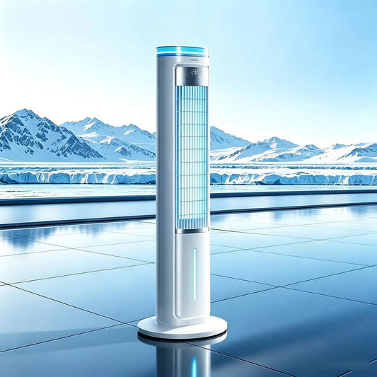 Rafraîchisseur d'air, 103cm, 4 L, portable, minuteur, grand réservoir, Ventilateur Tour Portable de 103cm Refroidi à L'eau, 4 Modes de Ventilation