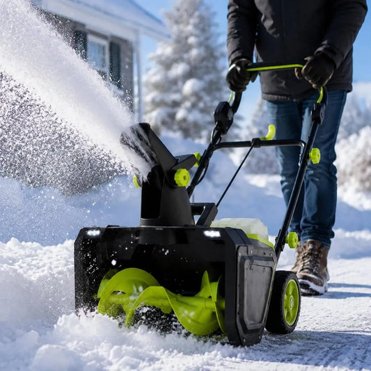 2Batteries Moteur, machine de déneigement, 50 cm, 3500 W, 40 V, 25 cm, 7,6 m, sans fil, pour Trottoirs et Terrasses