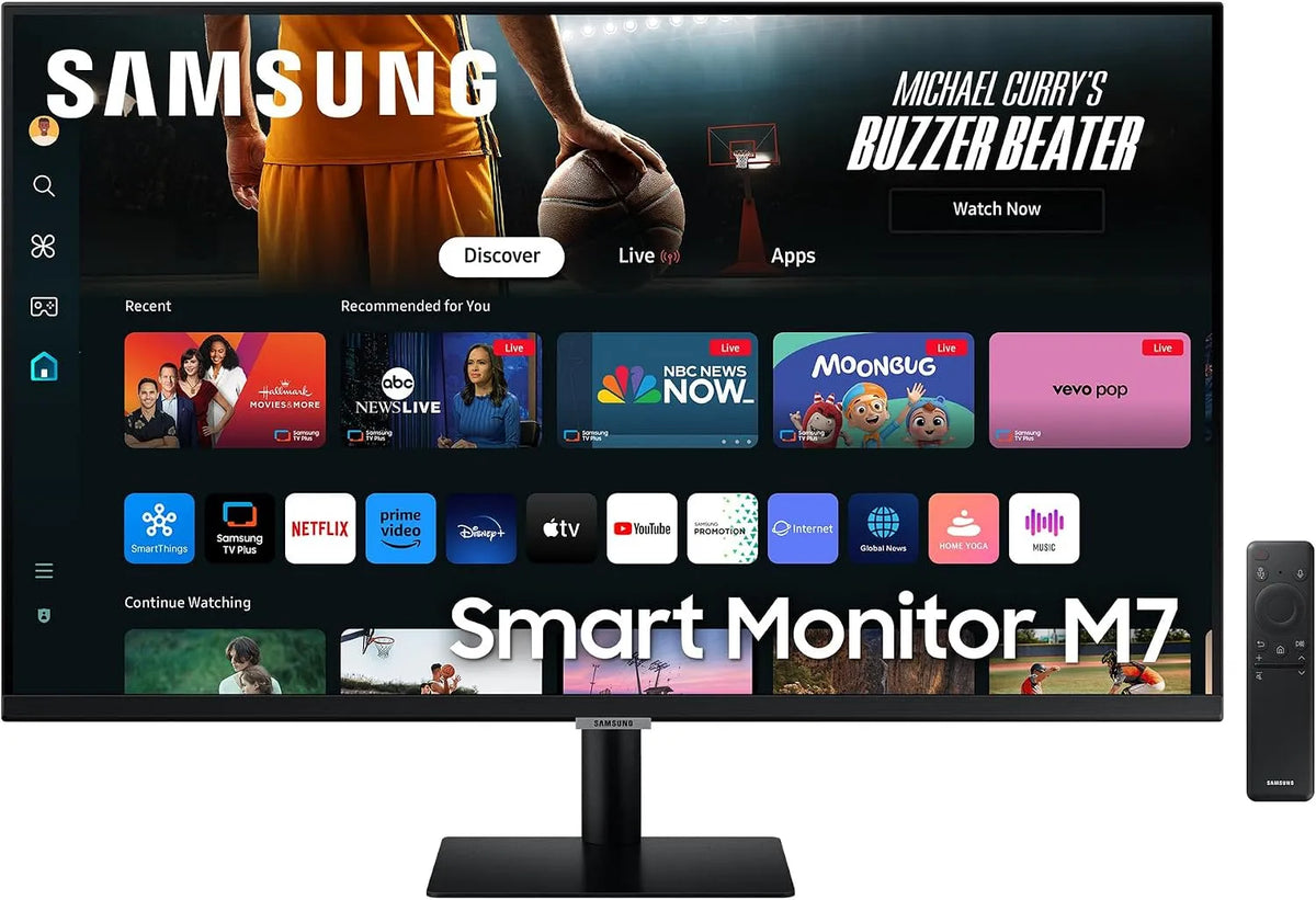 Samsung LS32DM702UUxEN Moniteur, 3840 × 2160, 4 ms, 60 Hz, 2 HDMI, 3 USB, configuration gaming, 4K UHD, dalle VA, écran PC, noir, 65W, Samsung Smart